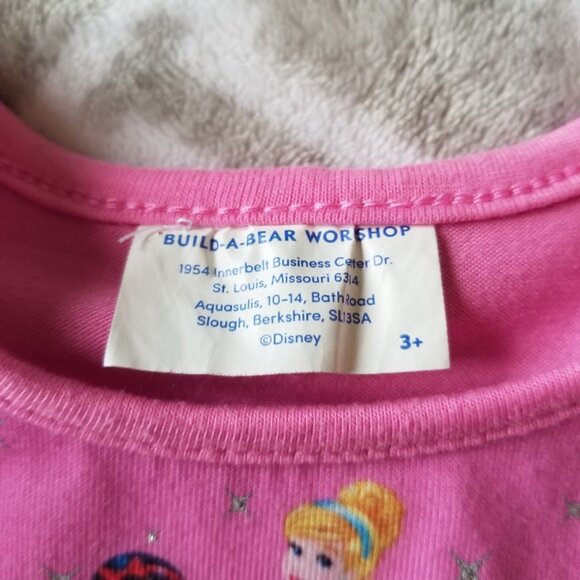 Build A Bear Workshop Shirt Disney Princess Accessory Pink Ruffle Graphic Tee - Picture 3 of 3